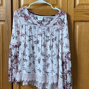 Knox Rose Pink Flowered Blouse
